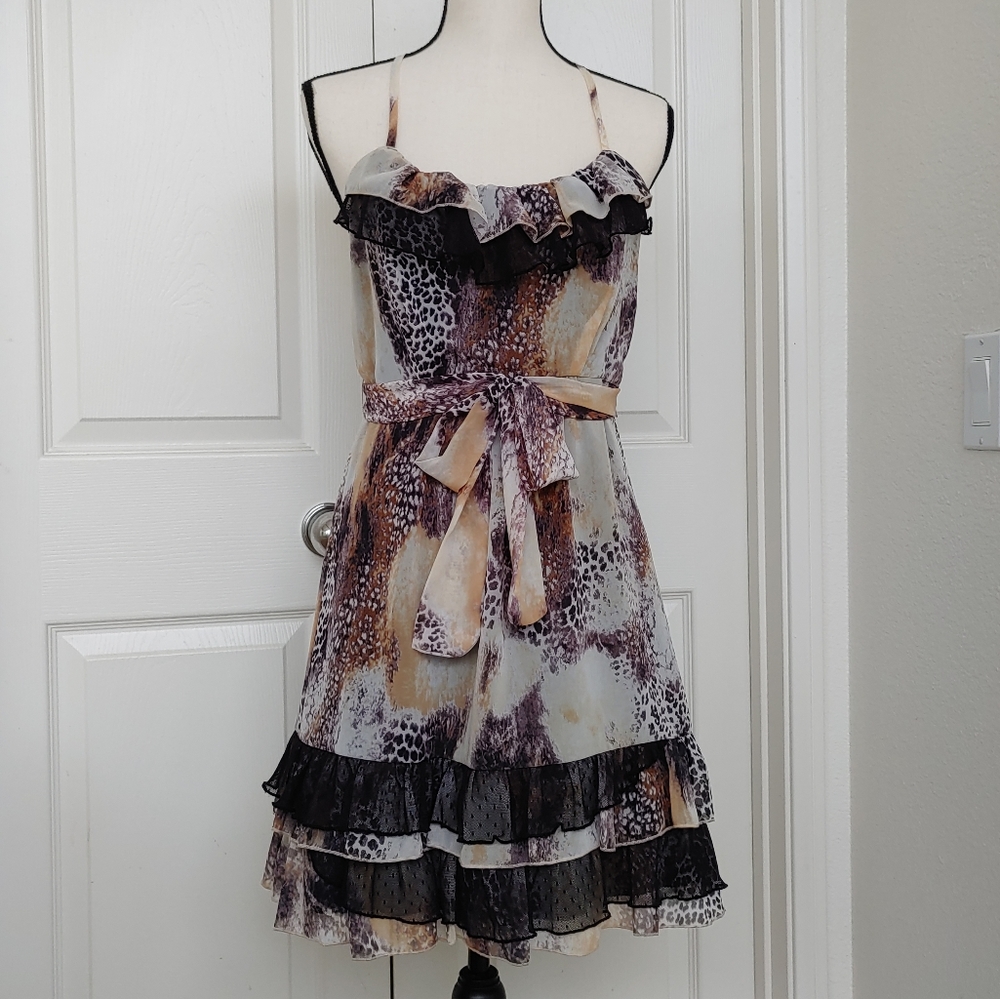 🌿2 for $15🌿 Animal Print Ruffle Racer Back Dress